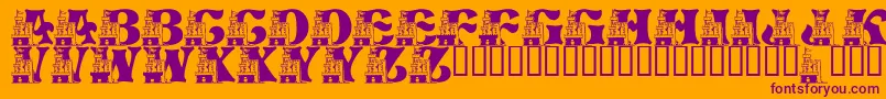 LmsSandCastleDreamHouse Font – Purple Fonts on Orange Background