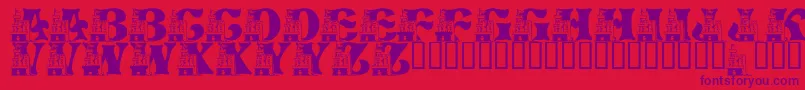 LmsSandCastleDreamHouse Font – Purple Fonts on Red Background