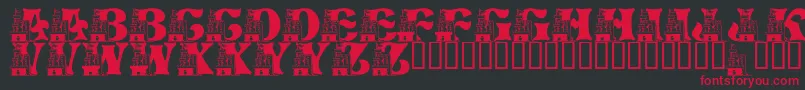 LmsSandCastleDreamHouse Font – Red Fonts on Black Background