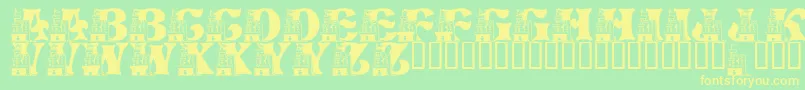 LmsSandCastleDreamHouse Font – Yellow Fonts on Green Background