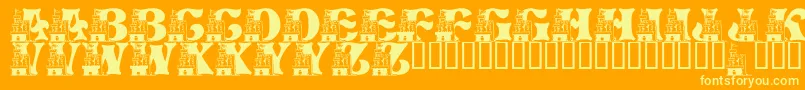 LmsSandCastleDreamHouse Font – Yellow Fonts on Orange Background