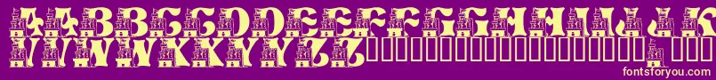 LmsSandCastleDreamHouse Font – Yellow Fonts on Purple Background