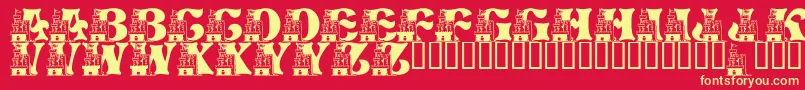 LmsSandCastleDreamHouse Font – Yellow Fonts on Red Background