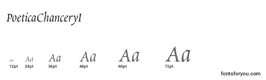 PoeticaChanceryI Font Sizes