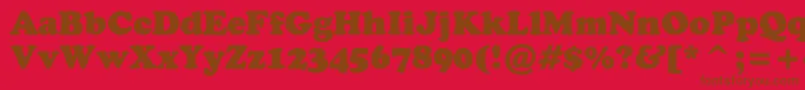 Cooperblackcbt Font – Brown Fonts on Red Background