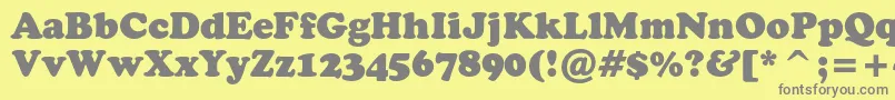 フォントCooperblackcbt – 黄色の背景に灰色の文字