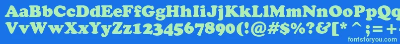 Cooperblackcbt Font – Green Fonts on Blue Background