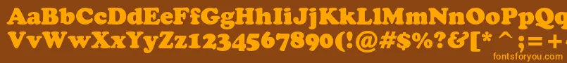 Cooperblackcbt Font – Orange Fonts on Brown Background