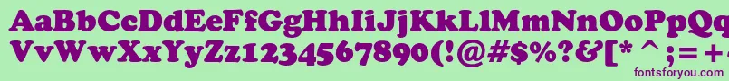 Cooperblackcbt Font – Purple Fonts on Green Background