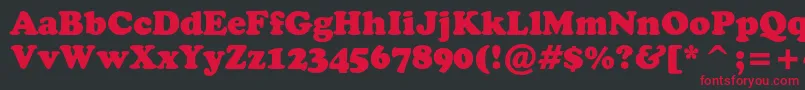 フォントCooperblackcbt – 黒い背景に赤い文字