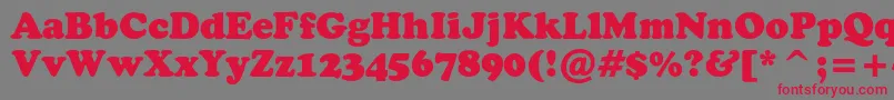 Cooperblackcbt Font – Red Fonts on Gray Background