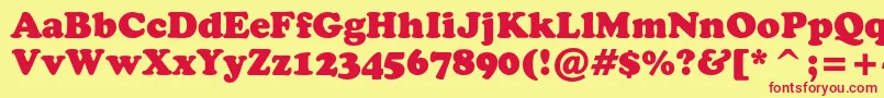 Cooperblackcbt Font – Red Fonts on Yellow Background