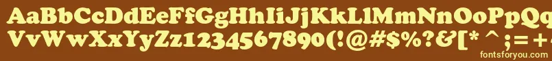 Cooperblackcbt Font – Yellow Fonts on Brown Background