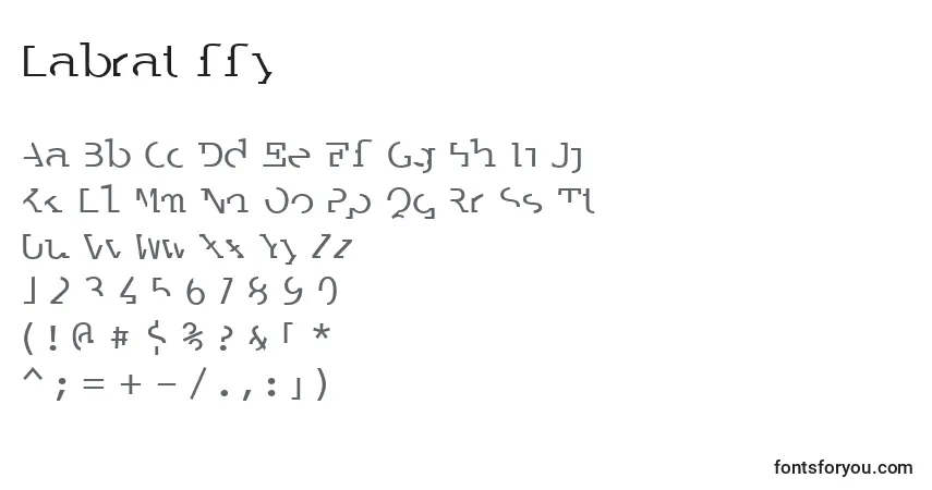 Labrat ffy-fontti – aakkoset, numerot, erikoismerkit