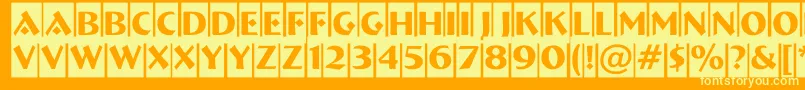 ABremencm Font – Yellow Fonts on Orange Background