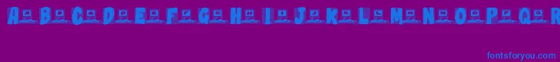 Technobabble Font – Blue Fonts on Purple Background