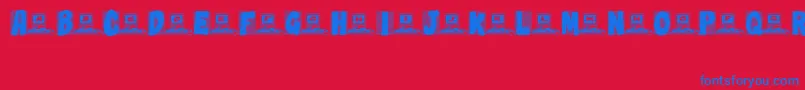 Technobabble Font – Blue Fonts on Red Background