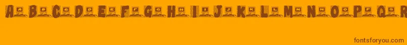 Technobabble Font – Brown Fonts on Orange Background