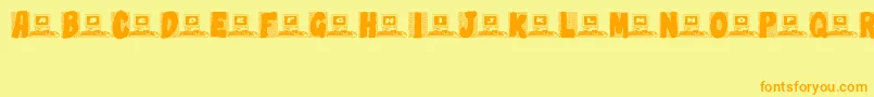 Technobabble Font – Orange Fonts on Yellow Background