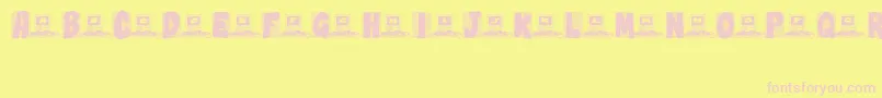 Technobabble Font – Pink Fonts on Yellow Background