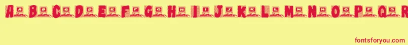 Technobabble Font – Red Fonts on Yellow Background