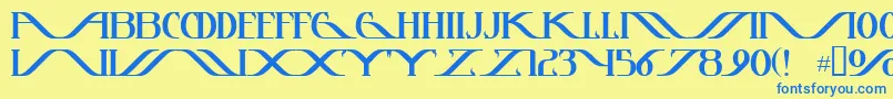 Instanttunes Font – Blue Fonts on Yellow Background