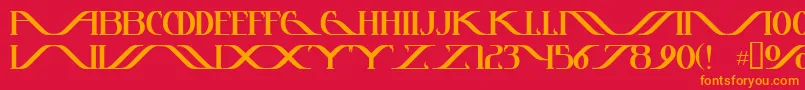 フォントInstanttunes – 赤い背景にオレンジの文字