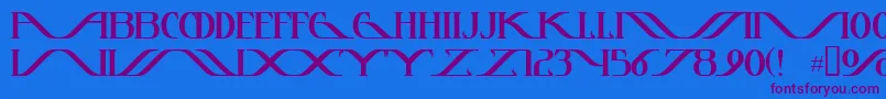 Instanttunes Font – Purple Fonts on Blue Background