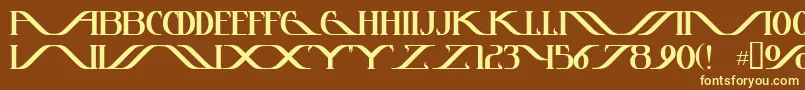 Czcionka Instanttunes – żółte czcionki na brązowym tle