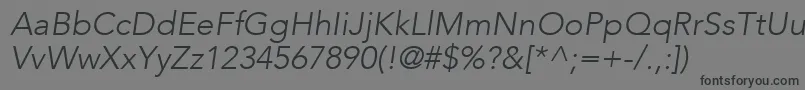 AvenirLt35LightOblique Font – Black Fonts on Gray Background