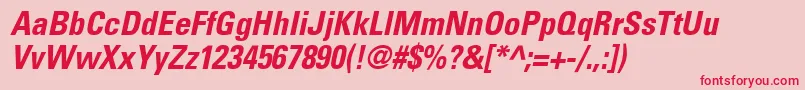 NovaCondensedSsiBoldCondensedItalic Font – Red Fonts on Pink Background