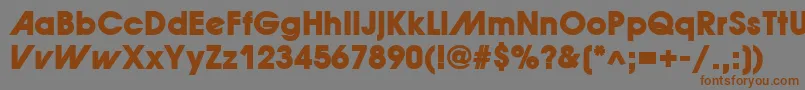フォントForwardadExtraBold – 茶色の文字が灰色の背景にあります。