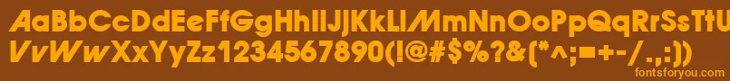 Fonte ForwardadExtraBold – fontes laranjas em um fundo marrom