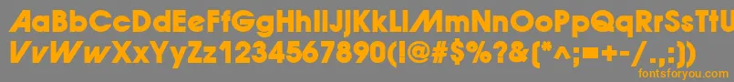 フォントForwardadExtraBold – オレンジの文字は灰色の背景にあります。