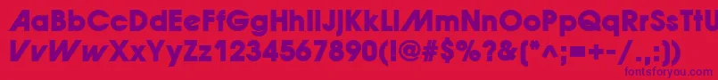 Czcionka ForwardadExtraBold – fioletowe czcionki na czerwonym tle