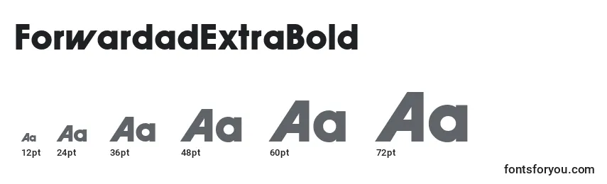 Размеры шрифта ForwardadExtraBold