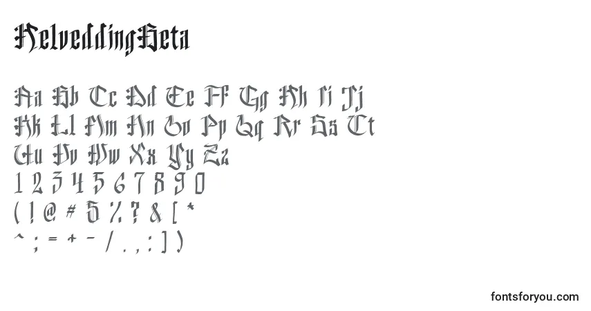 Schriftart HelveddingBeta – Alphabet, Zahlen, spezielle Symbole