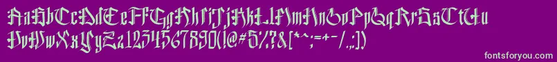 HelveddingBeta Font – Green Fonts on Purple Background