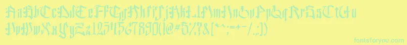 Police HelveddingBeta – polices vertes sur fond jaune