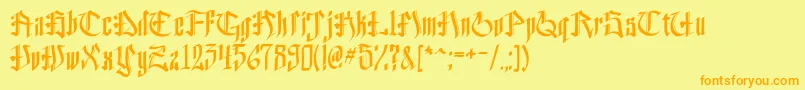 HelveddingBeta Font – Orange Fonts on Yellow Background