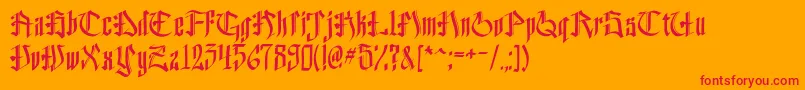 フォントHelveddingBeta – オレンジの背景に赤い文字