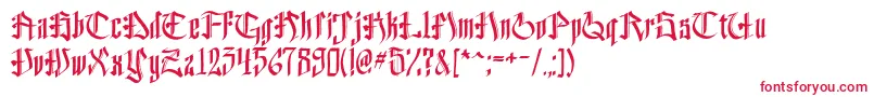 フォントHelveddingBeta – 白い背景に赤い文字