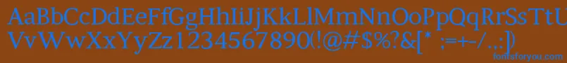 フォントKompanihhf – 茶色の背景に青い文字