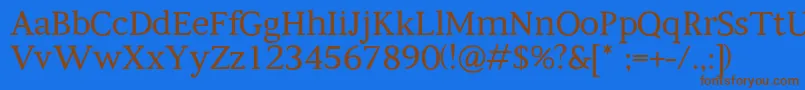 Kompanihhf Font – Brown Fonts on Blue Background