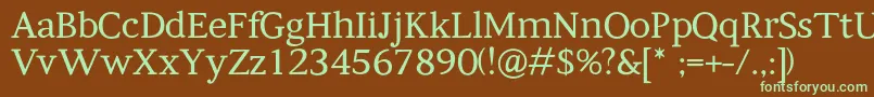 Kompanihhf Font – Green Fonts on Brown Background