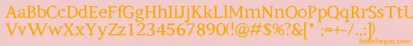 Kompanihhf Font – Orange Fonts on Pink Background