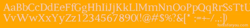 Kompanihhf Font – Pink Fonts on Orange Background