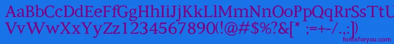 Kompanihhf Font – Purple Fonts on Blue Background