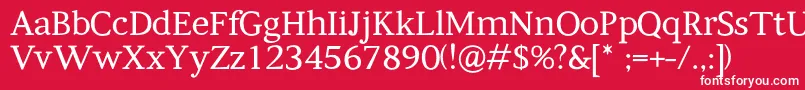 Kompanihhf-Schriftart – Weiße Schriften auf rotem Hintergrund