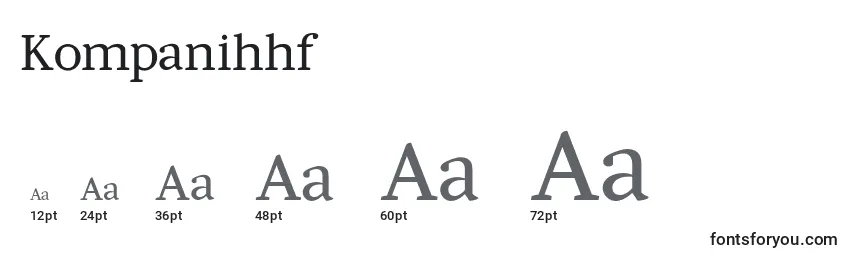 Размеры шрифта Kompanihhf